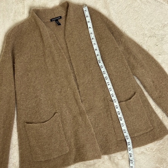 Eileen Fisher Camel Tan Mohair Open Front Cardigan - Size Small - Picture 4 of 10